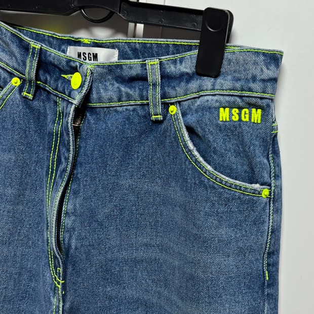 msgm 로고 데님팬츠 청바지 바지