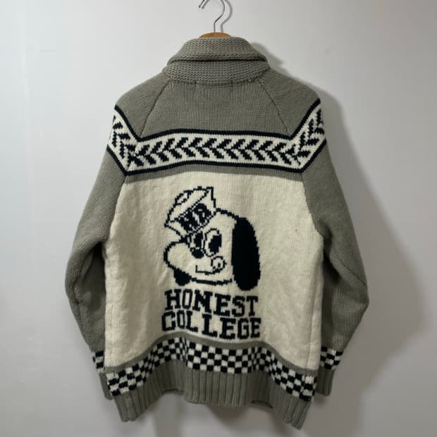 지유x스튜디오세븐 백로고 헤비 가디건 M - K9