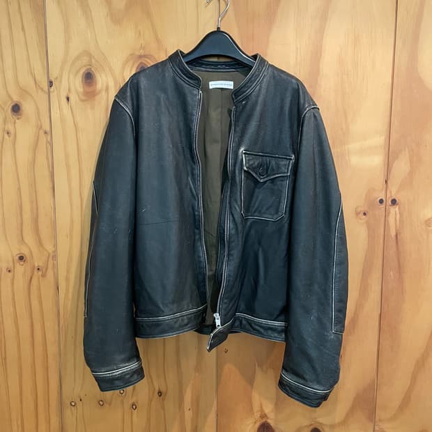 Washed Mechanic Leather Jacket