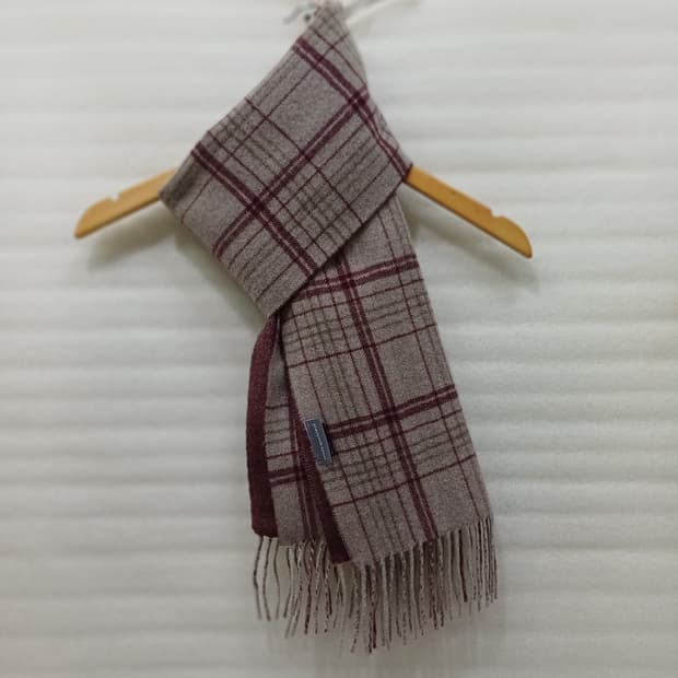 루이까또즈 남성 순 캐시미어 체크 헤링본 머플러 거의새것 사랑봉봉