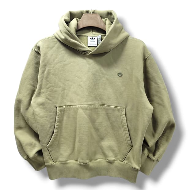 [2XL/110] 아디다스 올리브 스몰로고 기모 테리 후드티셔츠