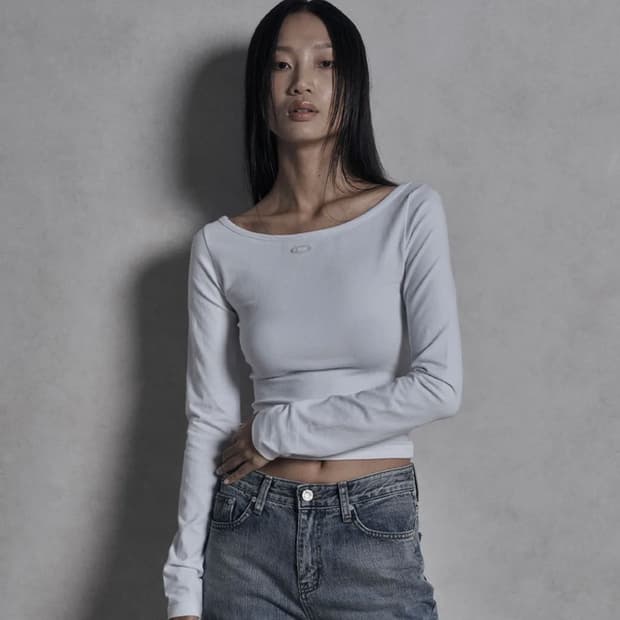 보헤미안 서울 보헴서 베이직 보트넥 티 블랙 화이트 M