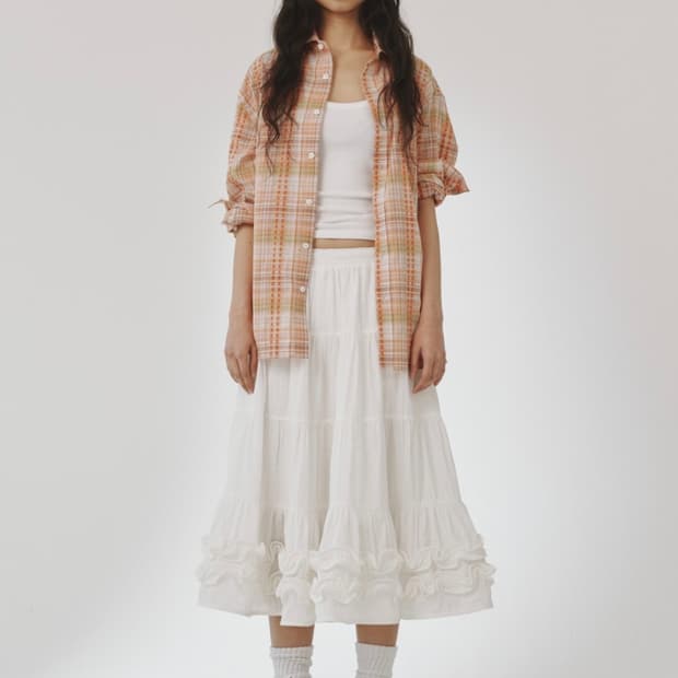 플리즈프로젝트 프릴스커트 화이트