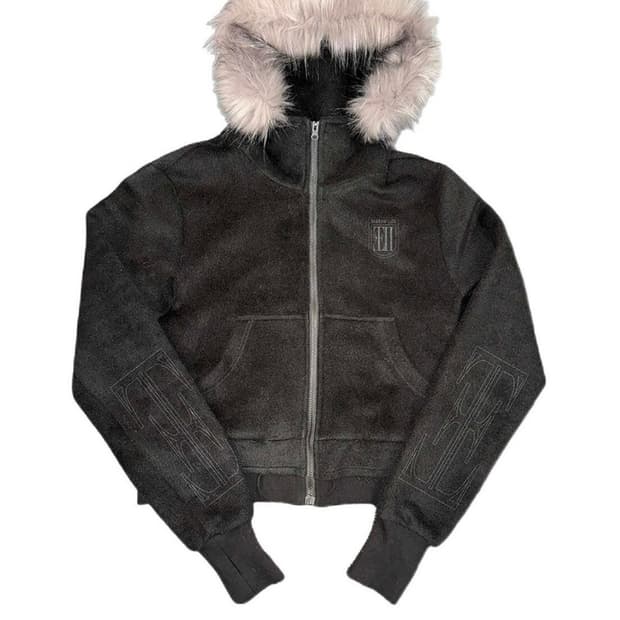 [no E mosen] Cross Print Hooded Jacket 