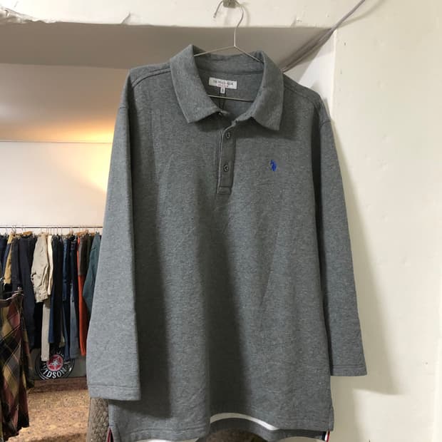 Us polo 블루 로고 그레이 맨투맨