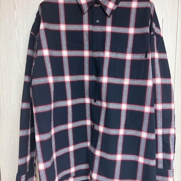 48) 준지 코튼 루즈핏 클래식 셔츠 레드