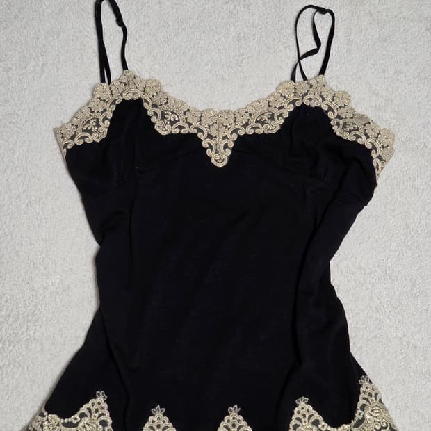 일본빈티지 레이스 나시탑 고딕 고스로리 펑크 무채색