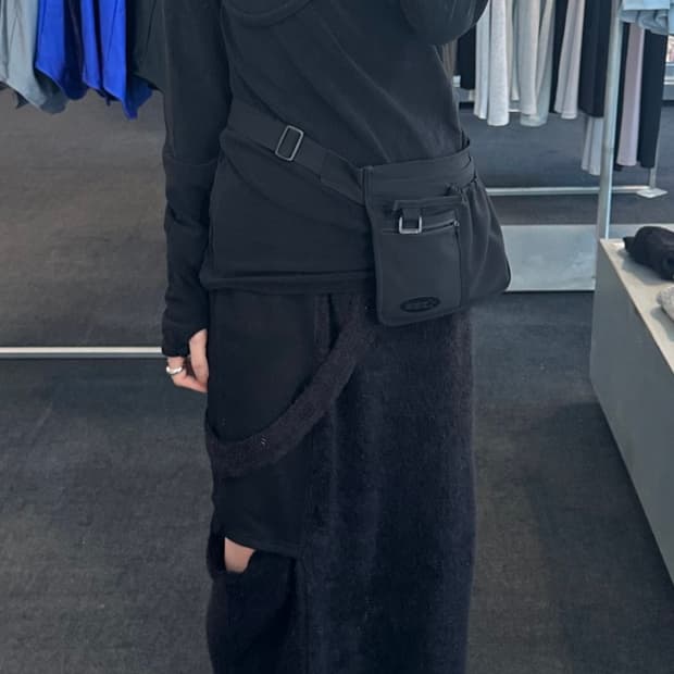 지초이 AW24 레이어드 스커트 블랙 jichoi skirt