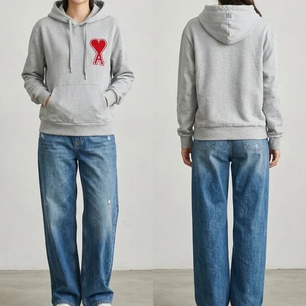 꼼데 레플 후드티 