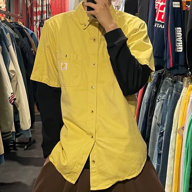 [IM] carhartt 칼하트 머스타드 반팔셔츠
