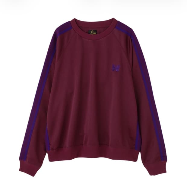 니들스 트랙 크루넥 맨투맨 스무스 와인