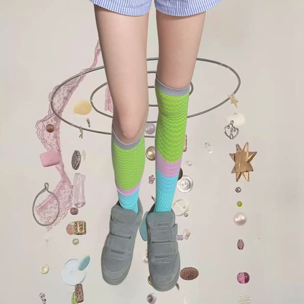 Jacquard over the knee socks 자카드 니삭스