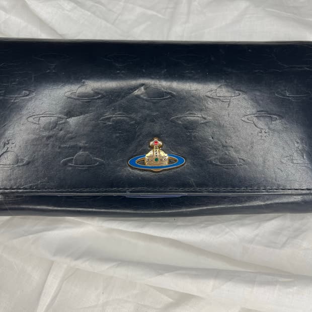 비비안웨스트우드 오브 로고 엠보스드 장지갑