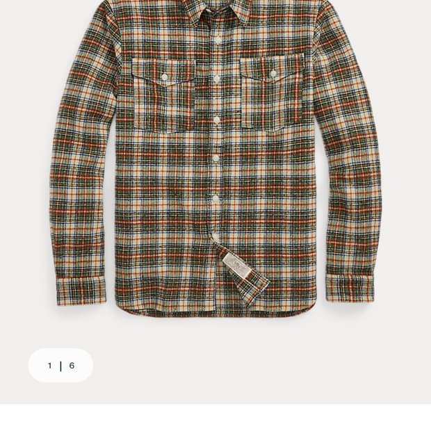 더블알엘  25 FW 더블알엘 플레이드 울 블렌드 트윌 셔츠