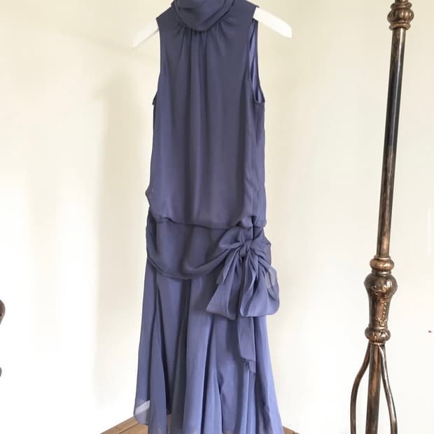Vintage blue drape dresss