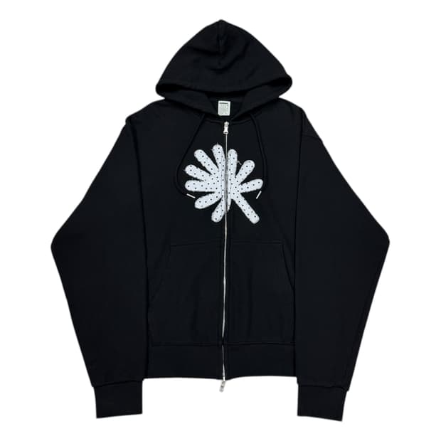 단델 DD 심볼 아플리케 블랙 후드집업 자켓 2