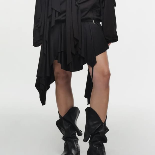 나체 FLOW LAYERED SKIRT BLACK