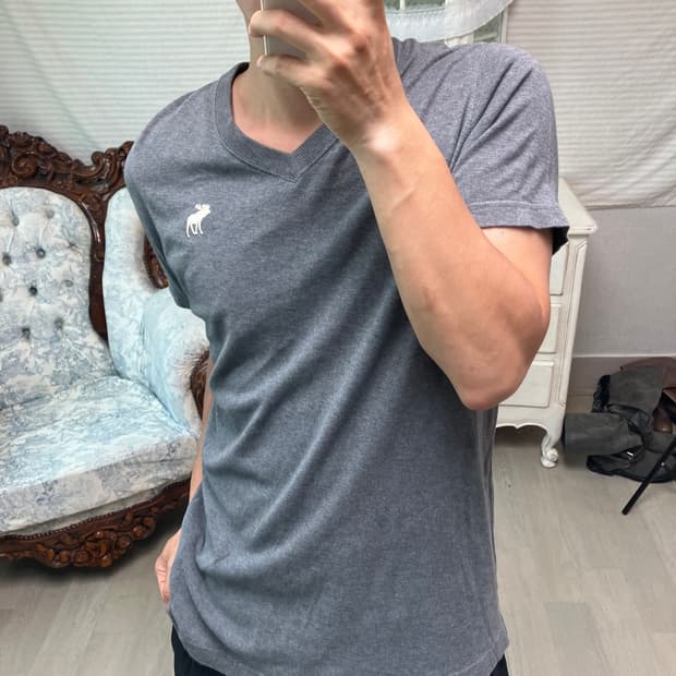 그레이 아베크롬비 반팔 1366 모리걸 일본빈티지 y2k 스트릿 갸루 펑