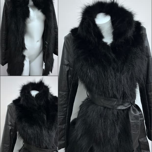 고딕 퍼 레더 자켓