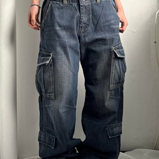 Vintage Denim Cargo Pants