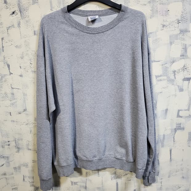 챔피온 무지 회색 맨투맨 티셔츠 