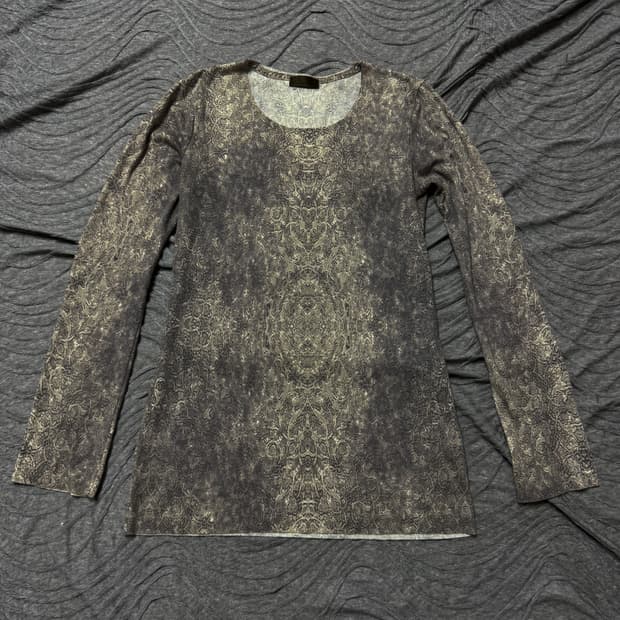 “GOA” Python Long Sleeve Top Cut Saw