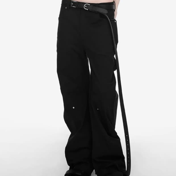 나체 로우컷 팬츠 RAWCUT CURVED PANTS (UNISEX) 