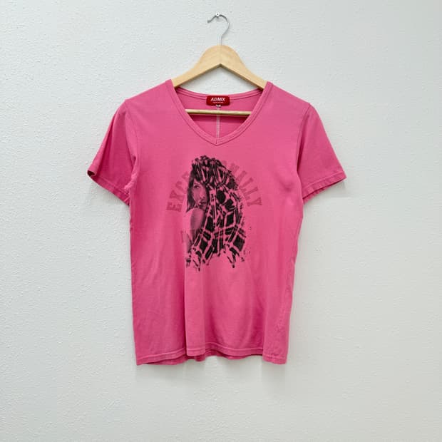 빈티지 핑크 반팔티