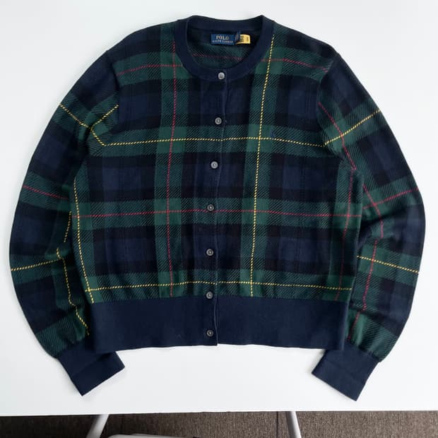 Polo 폴로 랄프로렌 현행QR 블랙워치 램스울 가디건
