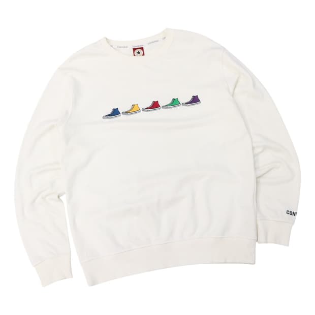 Converse 컨버스 올스타 하이탑 자수 아이보리 맨투맨 (L)