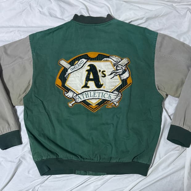 90s 스타터 오클랜드 애슬레틱스 팀 바시티 자켓