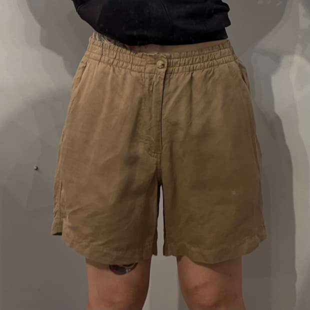 S 폴로 랄프 로렌 밴딩 린넨 쇼츠 반바지 베이지