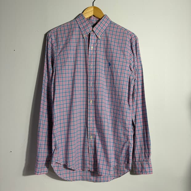 랄프로렌 빈티지 핑크 블루 체크 셔츠 (무료배송)