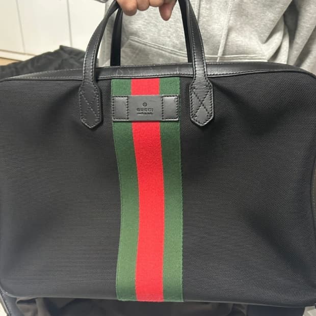 구찌 웹 나일론 브리프케이스 가방 387109