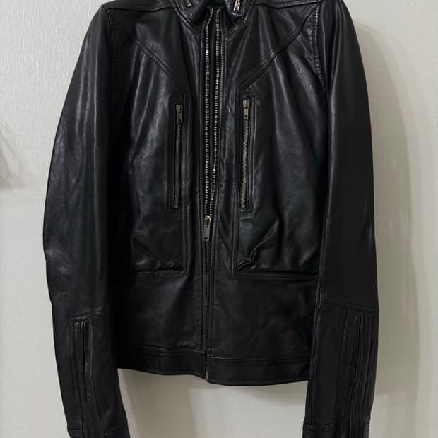 Rick Owens Cargo Biker Leather Jacket