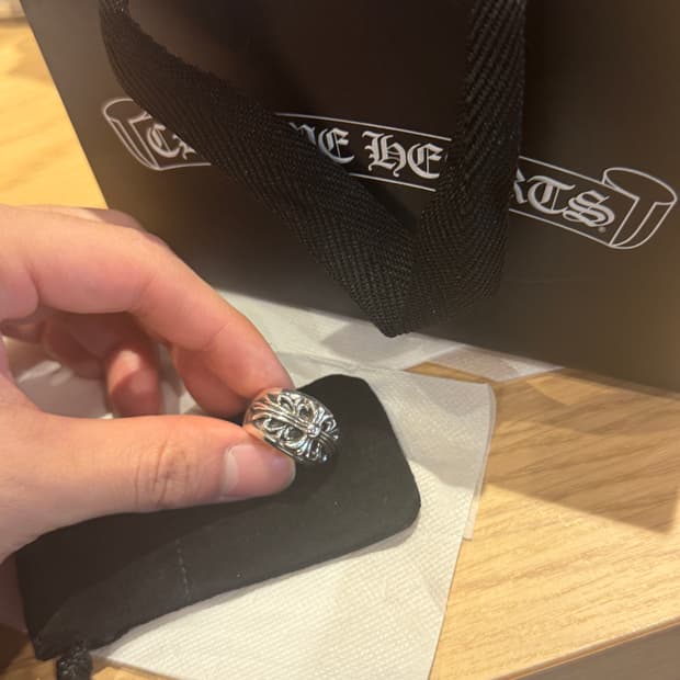 (7-8호) 크롬하츠 플로랄링 크로스 실버