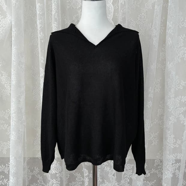 55) 새상품 칼라거펠트 글리터 여름 니트 블랙