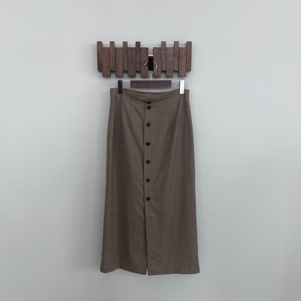 마가렛호웰 풀 버튼 롱 스커트