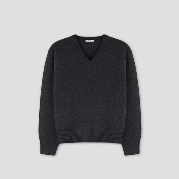타일레 울 클래식 브이넥 니트 차콜