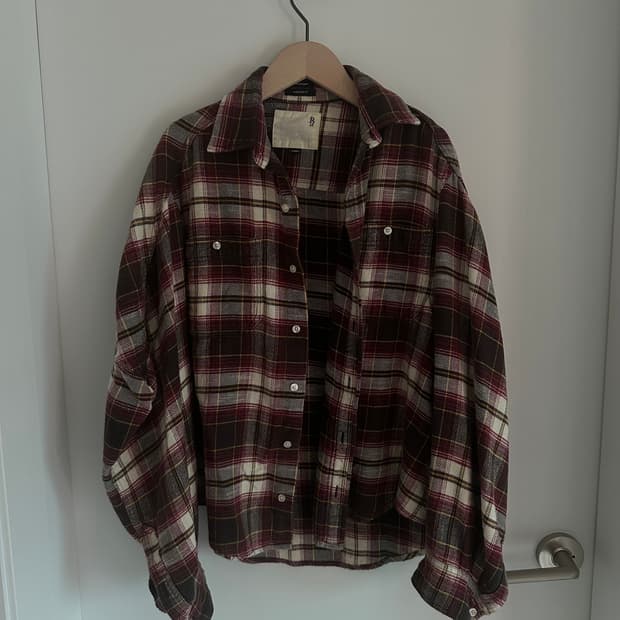 R13 오버사이즈 체크 셔츠 XS