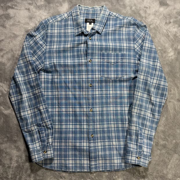 A.P.C. 아페세 블루 체크 셔츠