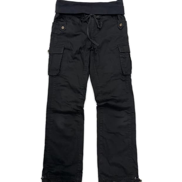 빈티지 00‘s 포켓 디테일 블랙 카고 팬츠