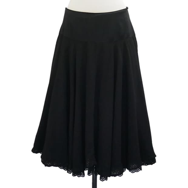 요지 야마모토 코튼 레이스 롱스커트