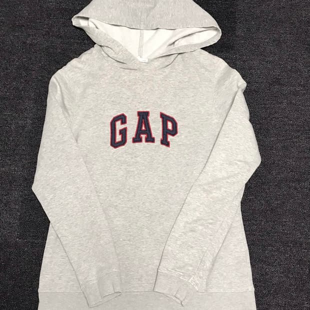 갭 후드 롱슬리브 후드티 그레이