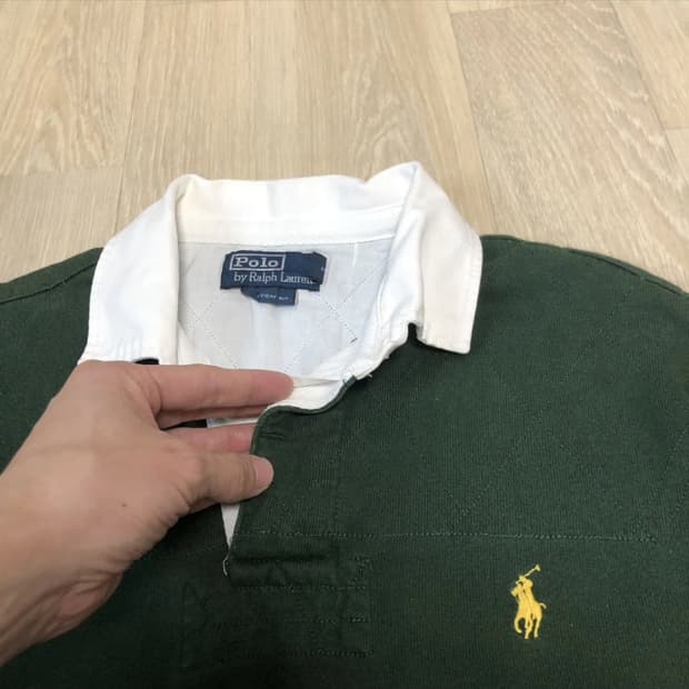 폴로 랄프로렌 럭비 셔츠 L 올리브 그린