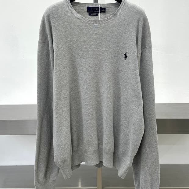 폴로 랄프로렌 라이트그레이 피마코튼 니트 