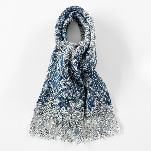 90s 빈티지 BRONER 눈꽃 패턴 머플러