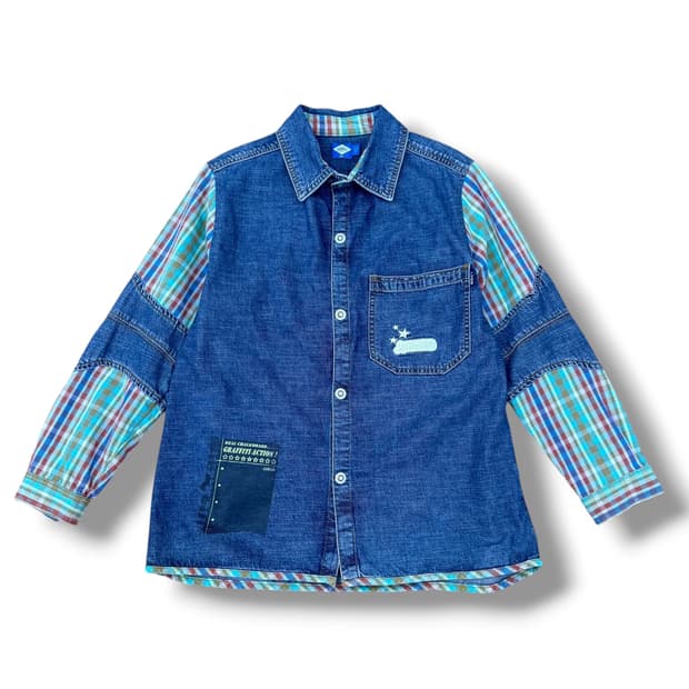 Oilily 오일릴리 체크배색 데님자켓