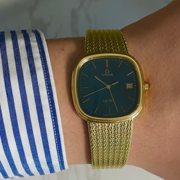 오메가 드빌 엘립스 빈티지 쿼츠 시계 