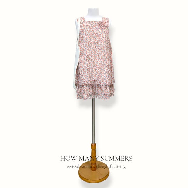 엔젤러브 잔꽃 캉캉 미니 원피스 160 화이트 나시 튜닉 플라워